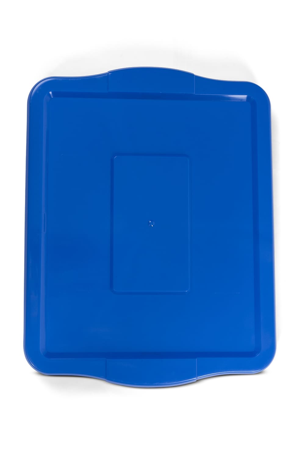 16 Gallon Blue Rectangular Flat Recycling Bin Lid