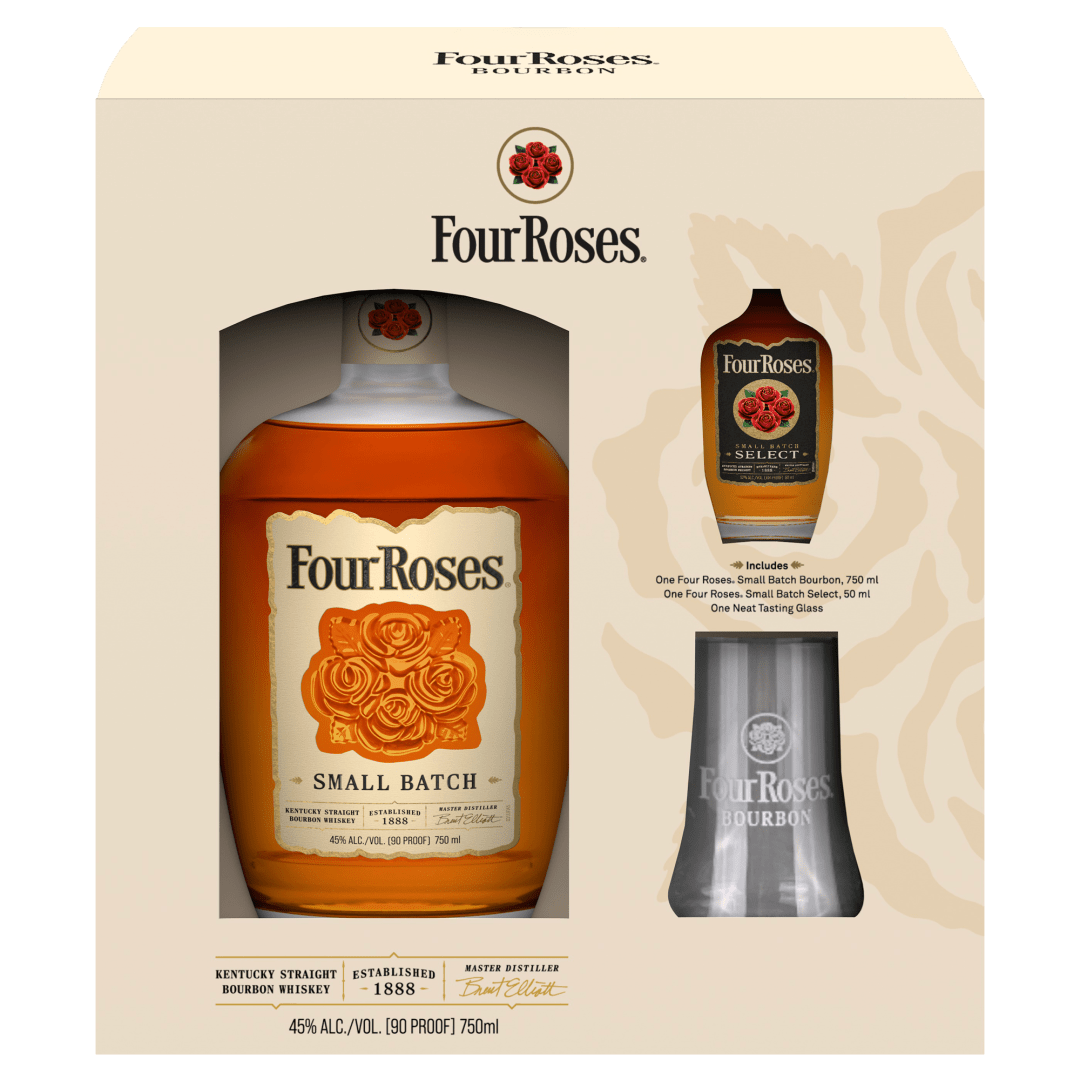 Four Roses Small Batch Bourbon Gift Set, 750 ml Bottle with Neat Taster &amp; Four Roses Small Batch Select 50 ml