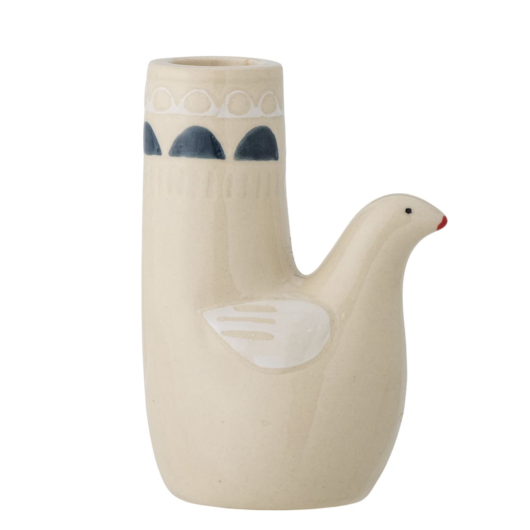 82060865 - Trudy Candle Holder, White, Stoneware STOCK: 91
