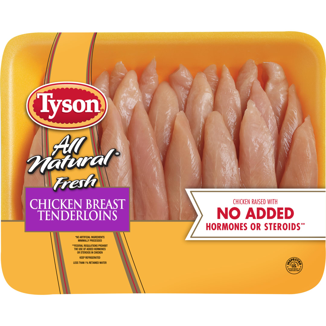 Tyson® All Natural Fresh Boneless Skinless Chicken Breast Tenderloins, 2.5 lb.