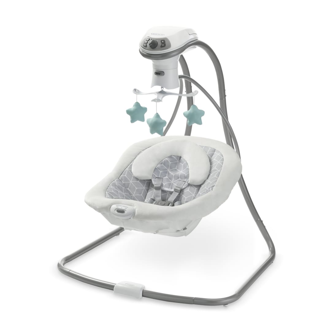 Graco® Columpio Simple Sway™, Ofrece un Suave Balanceo de Lado a Lado, con 6 Velocidades, y Funciones Adicionales Relajantes para bebé, Ivy
