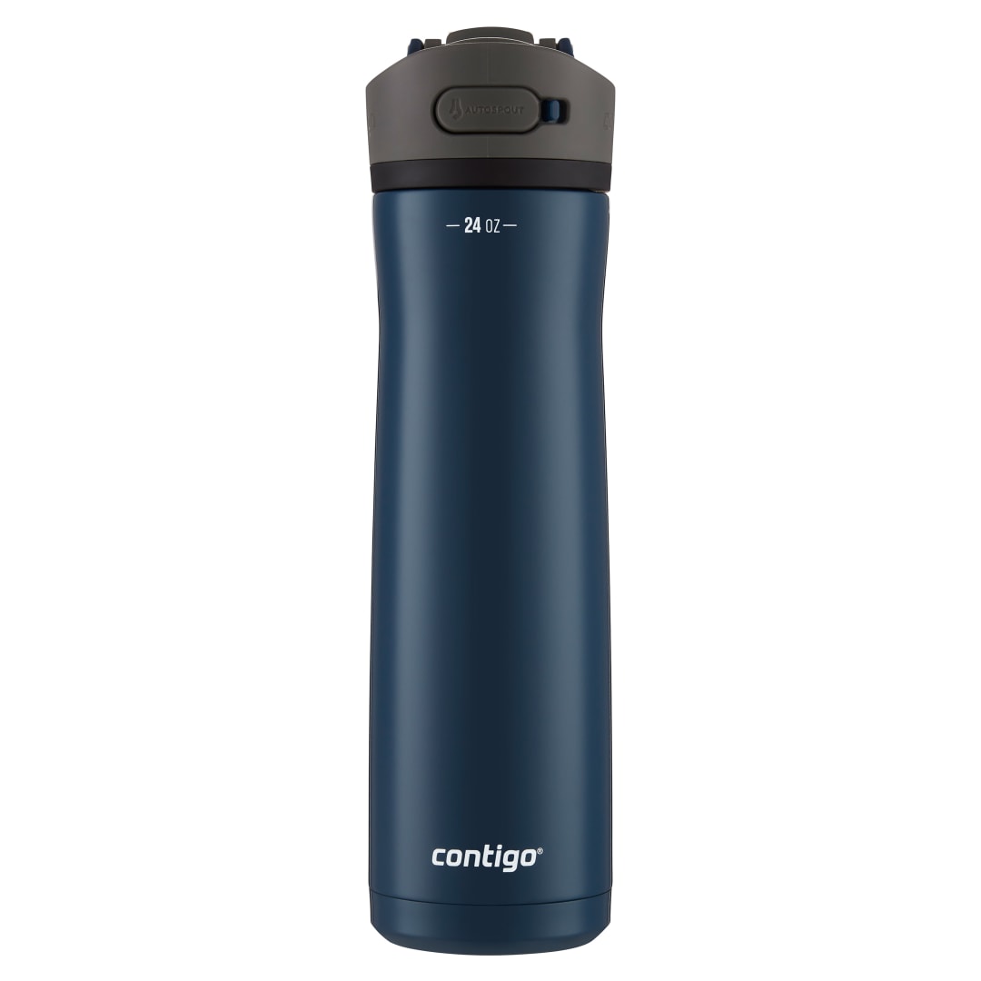 Contigo® Botella de Agua Ashland Chill 2.0, con Tapa AUTOSPOUT®, a Prueba de Derrames, Plástico Libre de BPA, 710 ml, Azul Gloss
