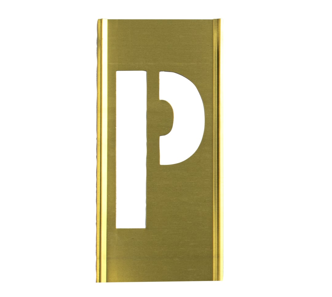Stencil Sort-2" Brass Gothic P