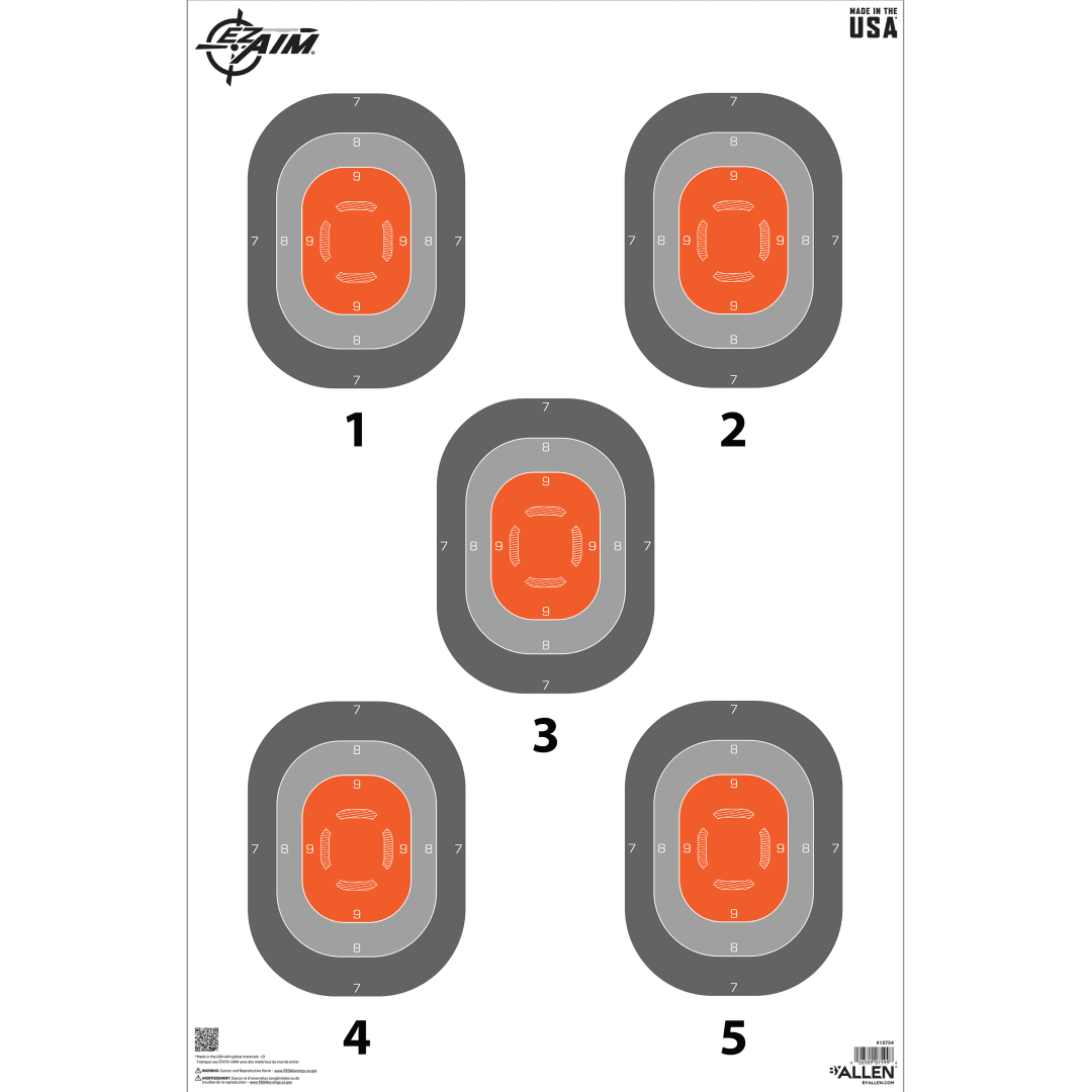 EZ Aim® Paper 5-Spot Shooting Target, 23 x 35, 50-Pack