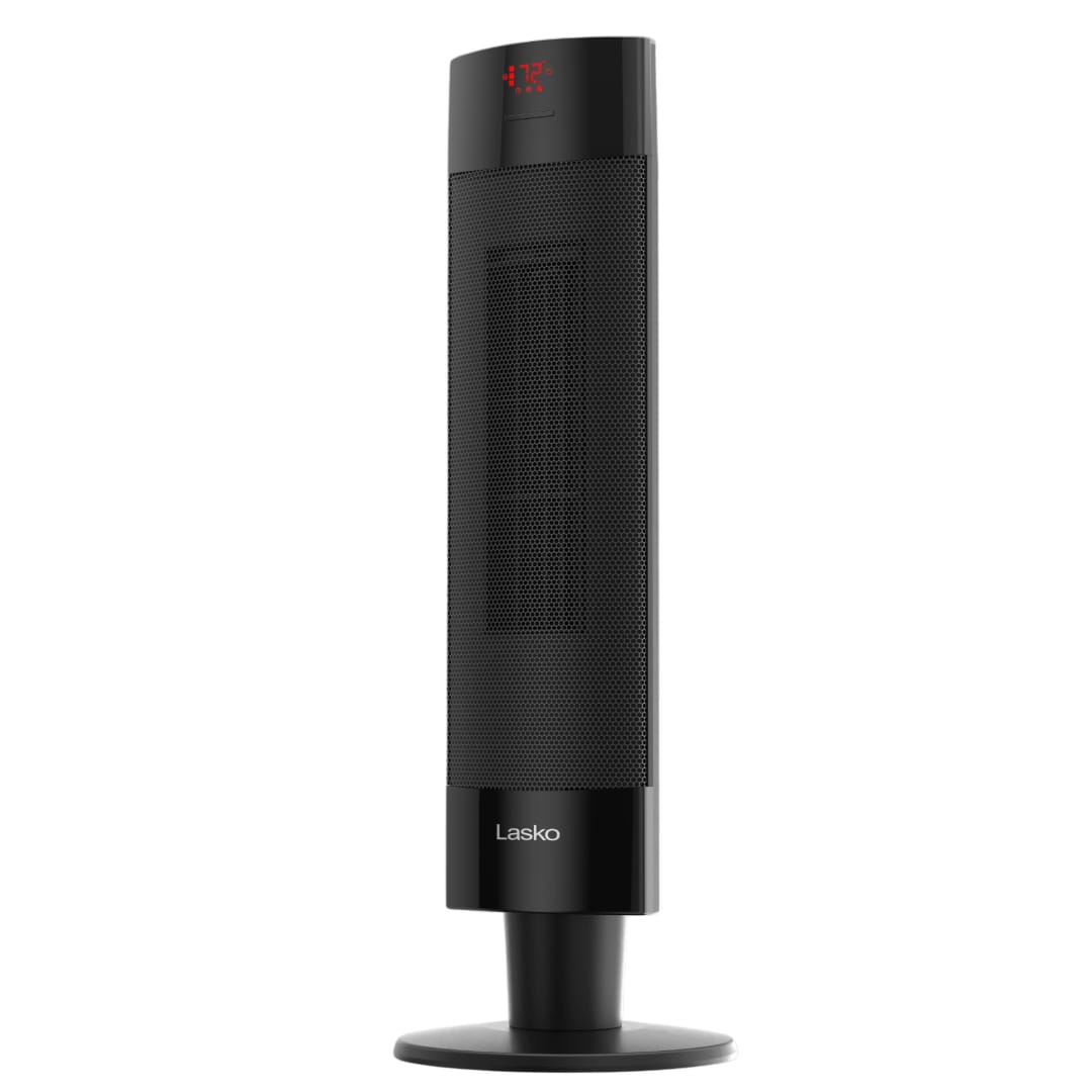 Lasko 1500 Watt Ceramic Pedestal Heater with Extended Heat Zone, Child Lock and Remote Control, Black