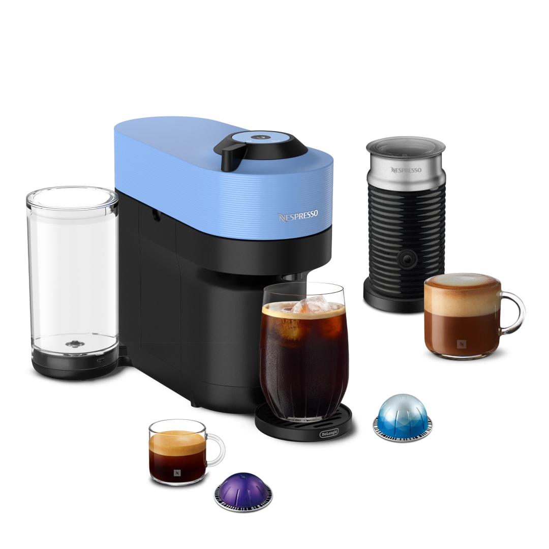Nespresso Vertuo Pop+ Coffee and Espresso Maker by De'Longhi with Milk Frother, Pacific Blue