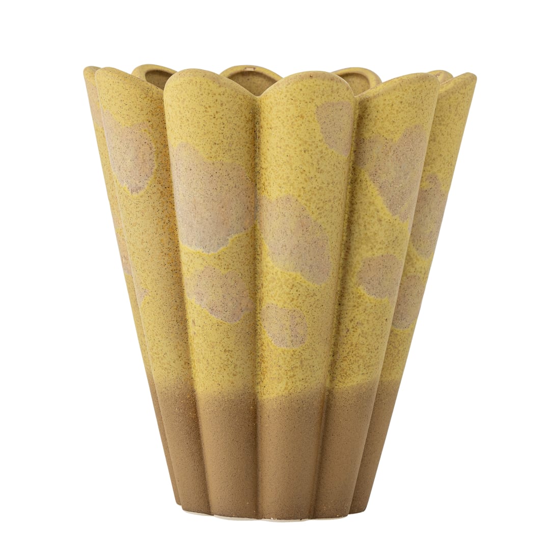 82072438 - Penn Vase, Yellow, Stoneware STOCK: 209