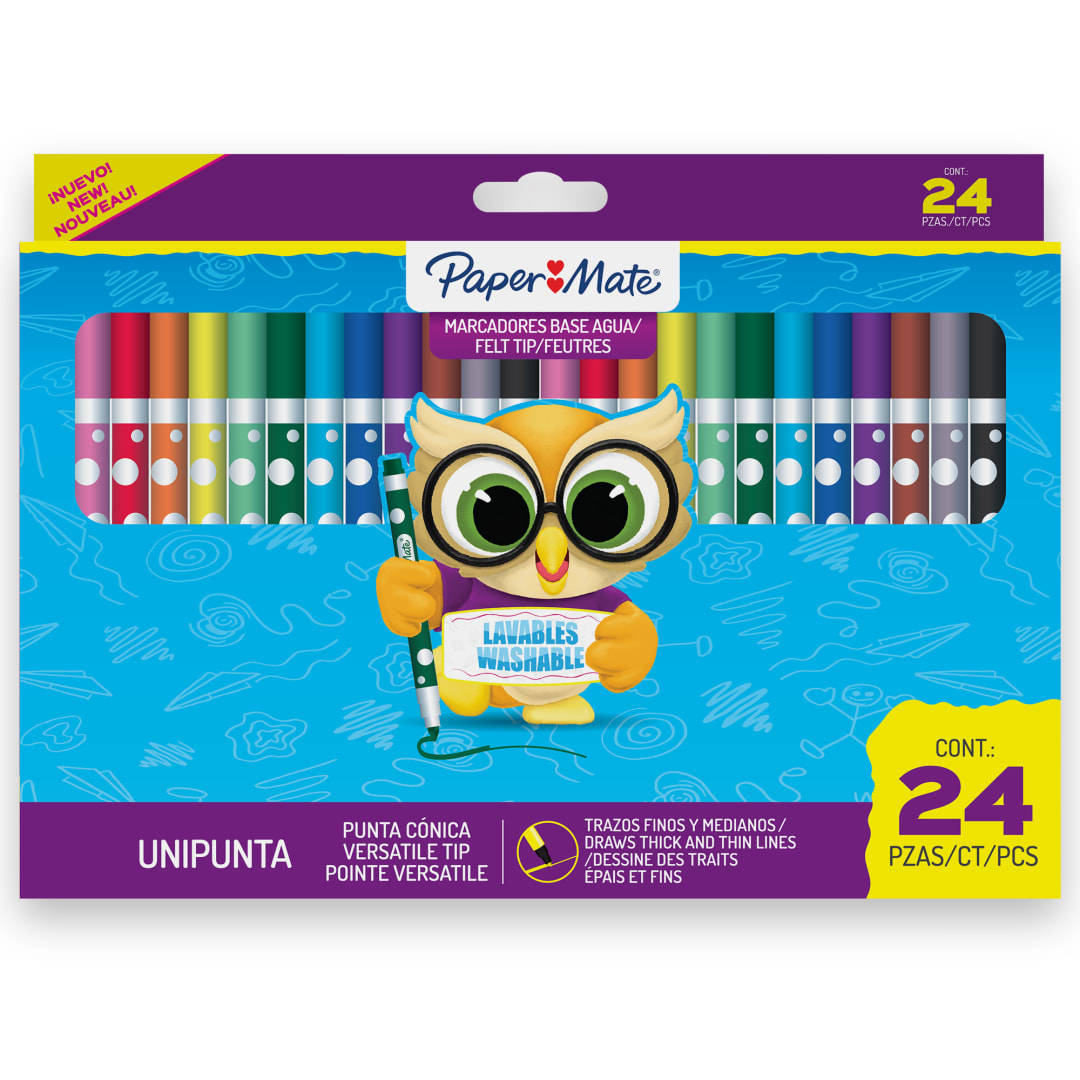 Paper Mate® Marcadores Unipunta Paper Mate / Punta Cónica / 24 piezas. 2136338