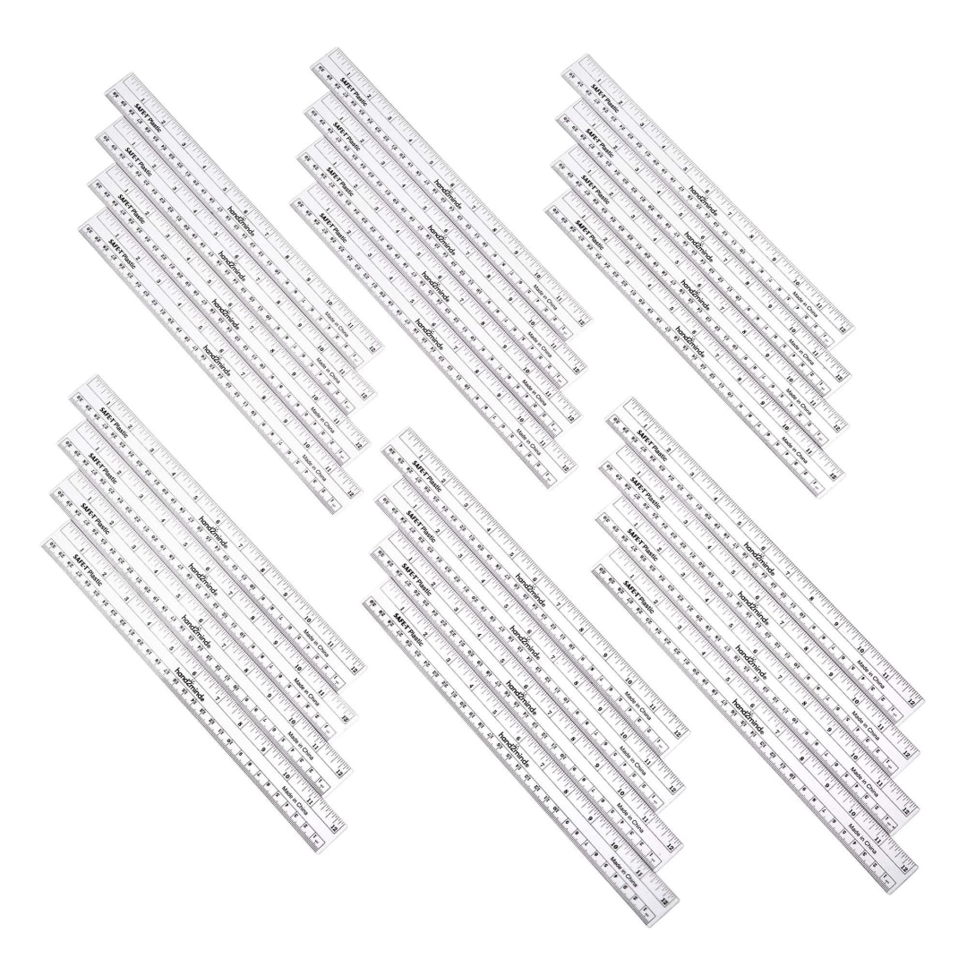 RULER, 12"FLAT FLEXIBLE CLEAR SET/24