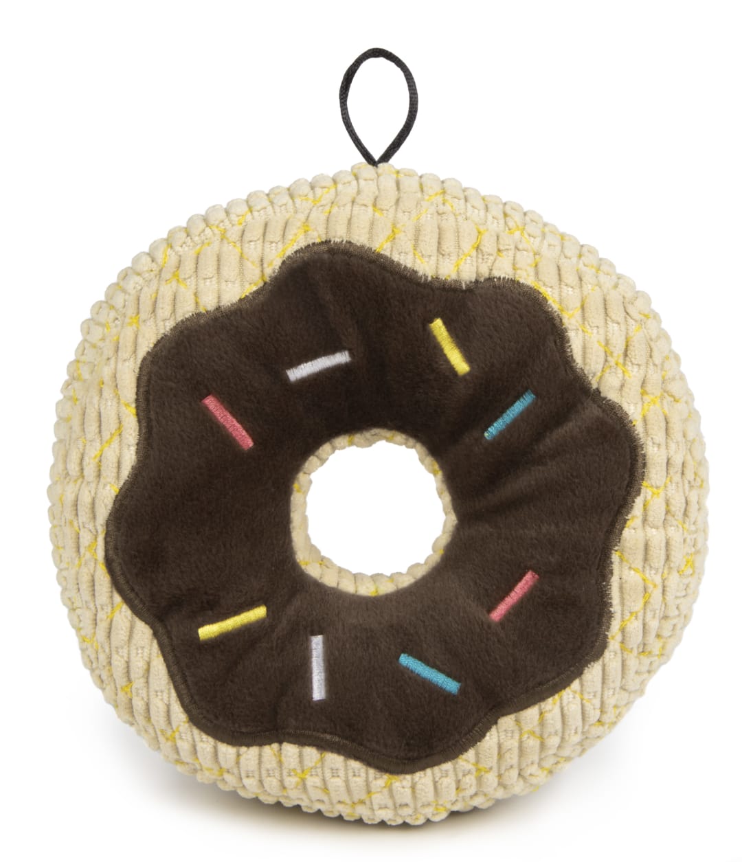 TrustyPup Chocolate Donut Plush Squeaky Dog Toy with Chew Guard Technology, Large, Durable Plush Toy for Large Dogs Who Love to Tug, Fetch, and Play