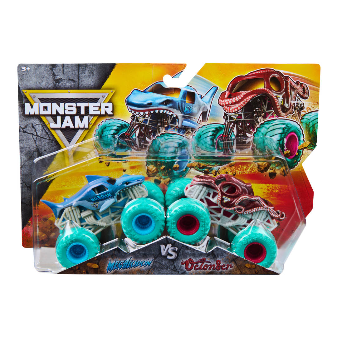 Monster Jam Megalodon vs Octon8r Monster Truck 1:64 Scale 2-Pack