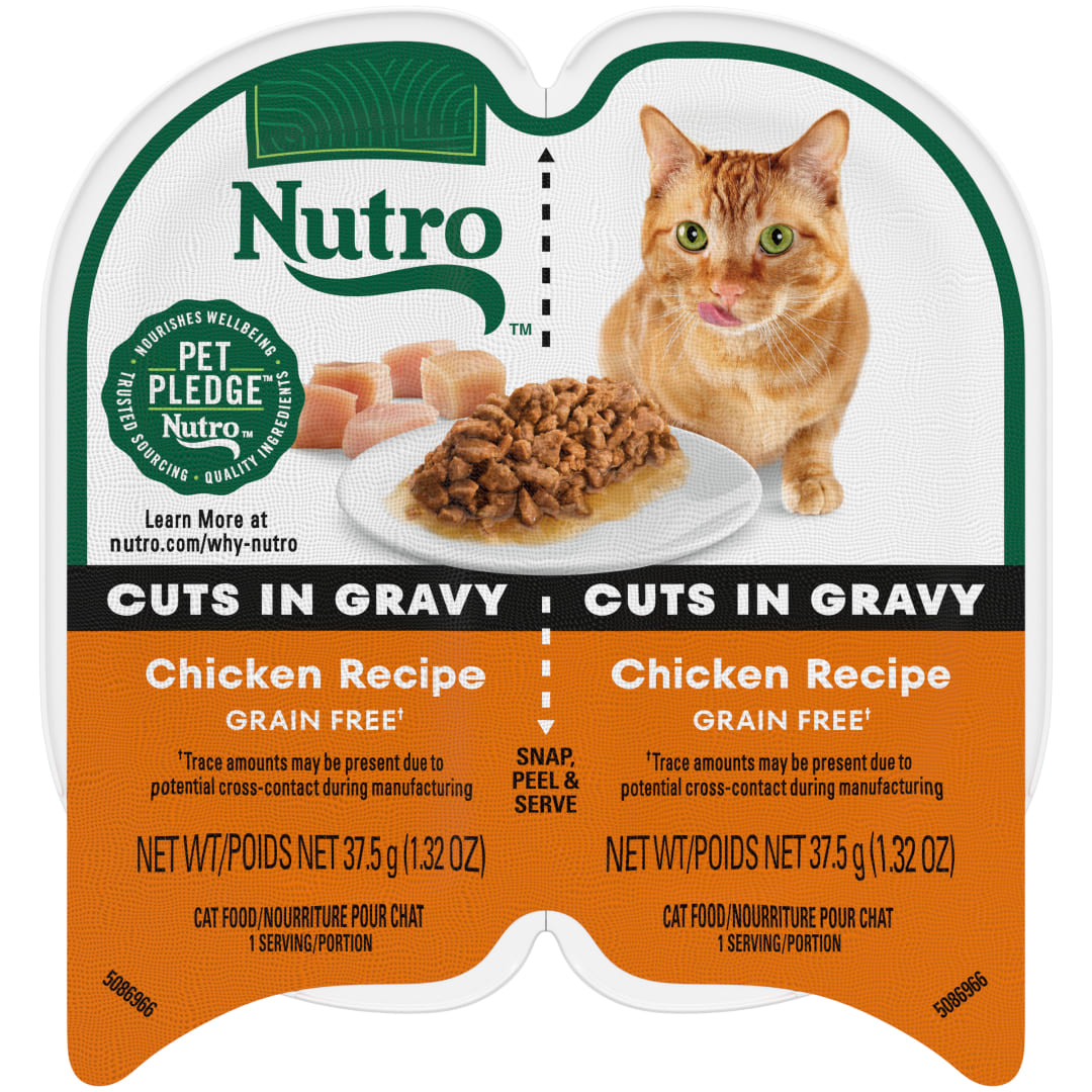 Nutro Perfect Portions Wet Cat Food, Cuts in Gravy Chicken Recipe, (24) 2.64 oz. Twin-Pack Trays