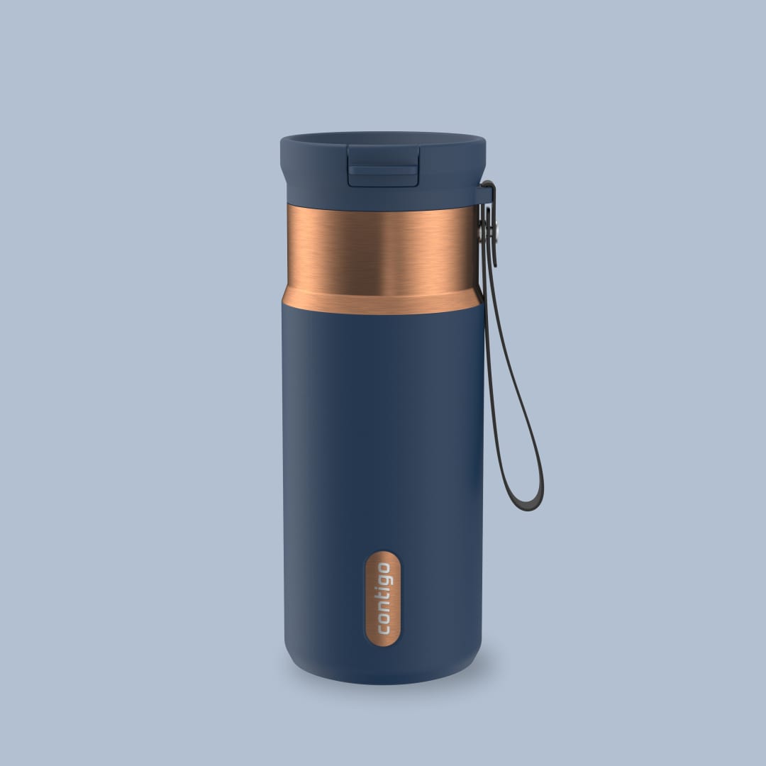 Contigo SnapSeal™ 473 ml Botella Térmica de Acero Inoxidable a Prueba de Fugas, Con Correa Para Transportar