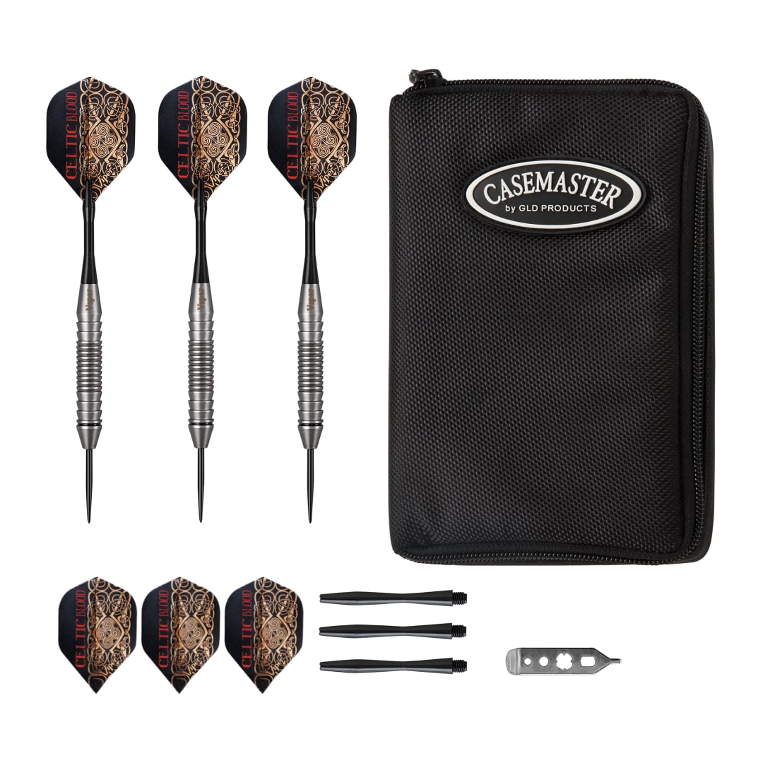 Viper Underground Celtic Blood Steel Tip Darts 22 Grams and Casemaster Select Black Nylon Dart Case