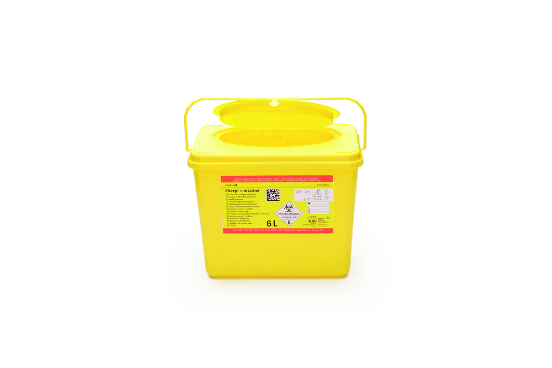 Covetrus Sharps Container, Yellow, Square 6 Litres