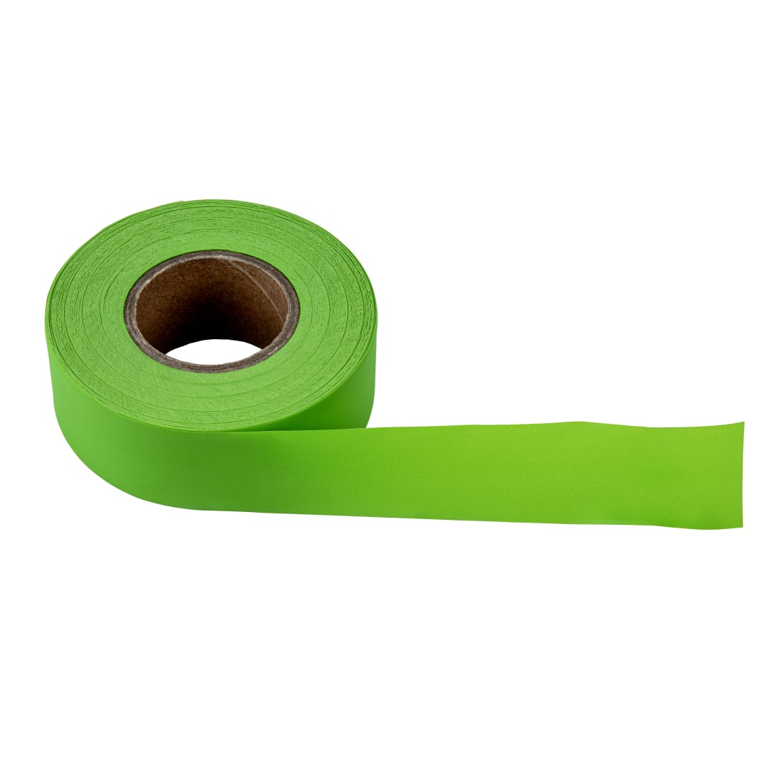 Flag Tape-150'x1-3/16"x4Mil Green Fluorescent