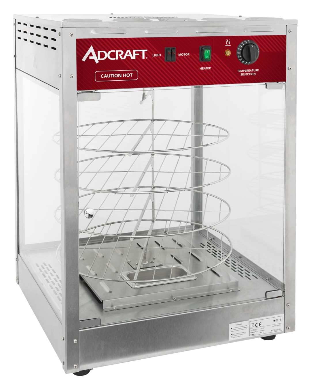 HRPDW18-1D - Adcraft Heated Rotating Pizza Display Warmer 18”, 1 Door