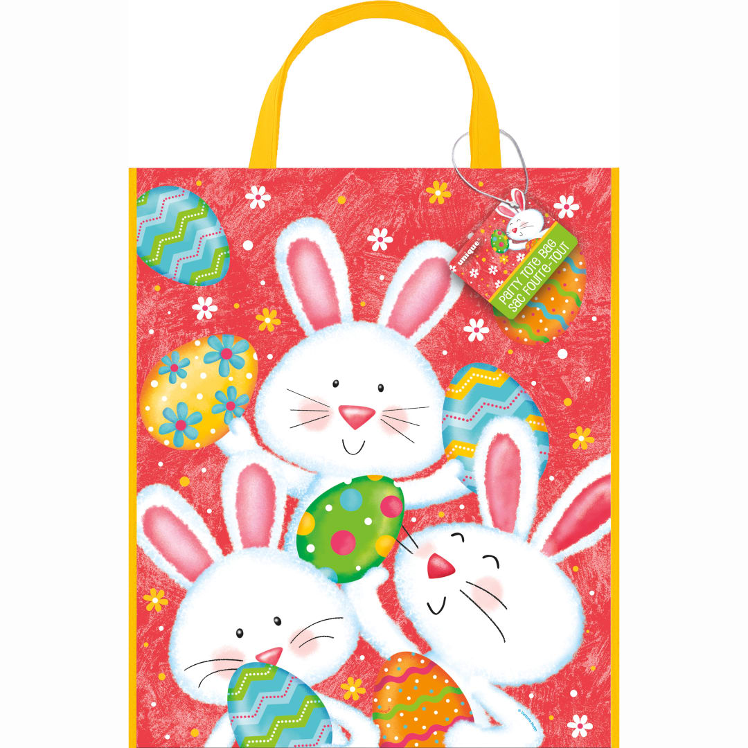 Happy Easter Bunny Tote Bag, 13" x 11"