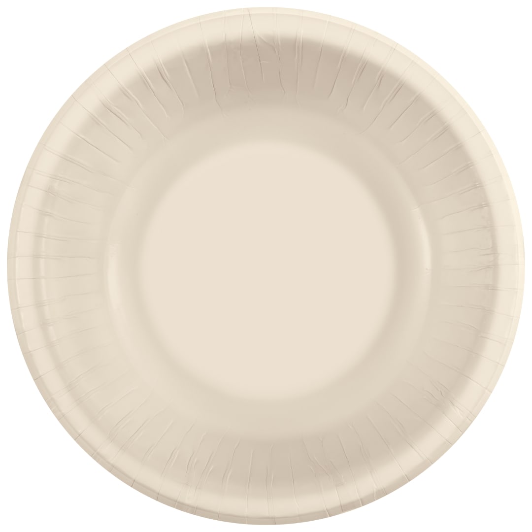 Vanilla Cream Solid 20oz Paper Bowls, 20ct
