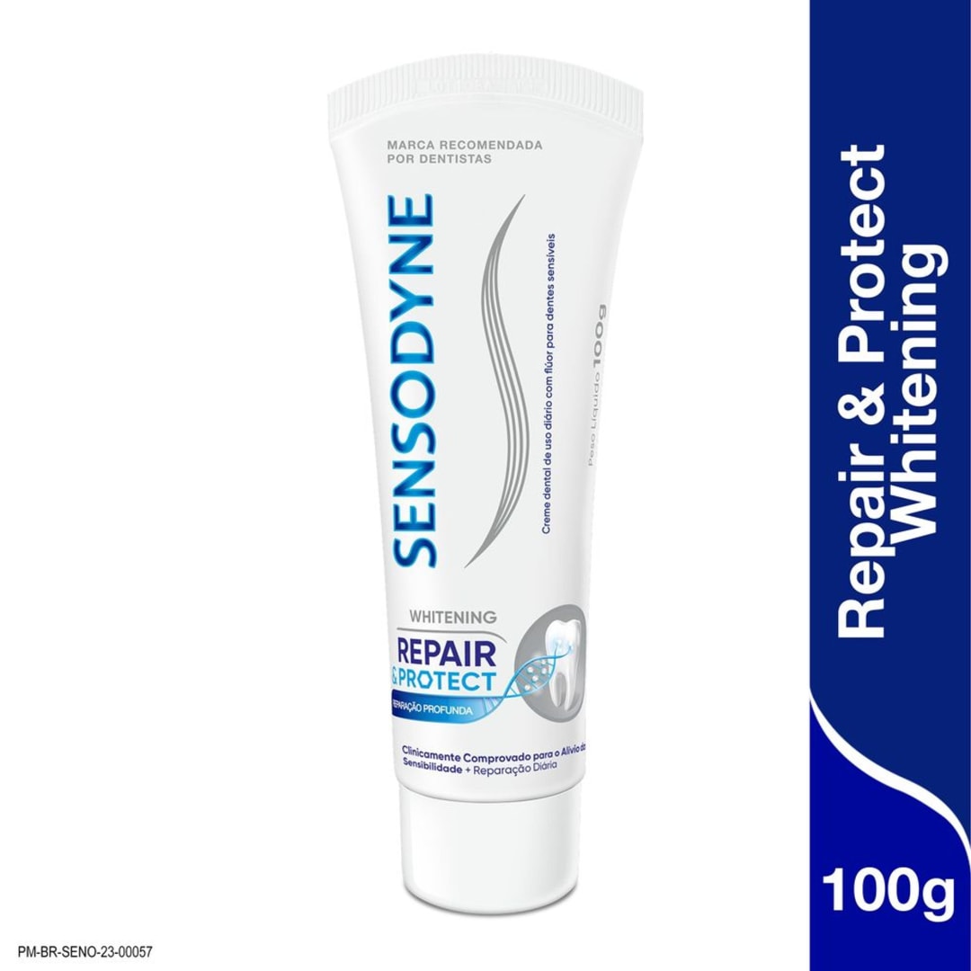 Sensodyne Repair & Protect Whitening Pasta de Dente, Reparação mais forte para os dentes sensiveis, com tecnologia NovaMin, 100g
