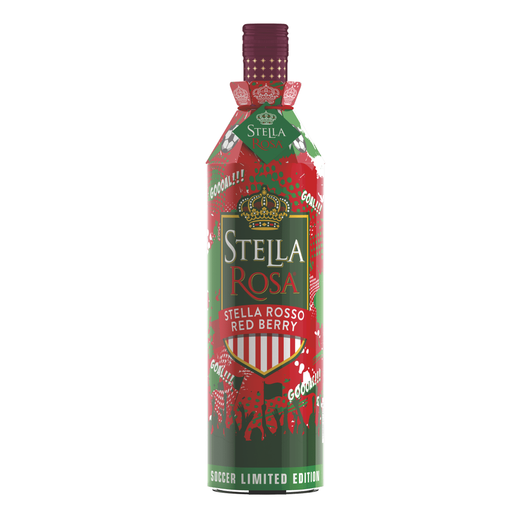 Stella Rosa Rosso Red Berry Semi-Sparkling Red Wine 2026 Soccer Sleeve (6 per case) 750 ml