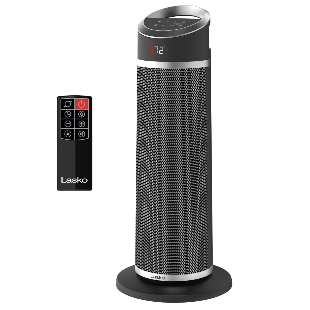 Lasko 22" Halo Ceramic Tower Space Heater with Remote Control