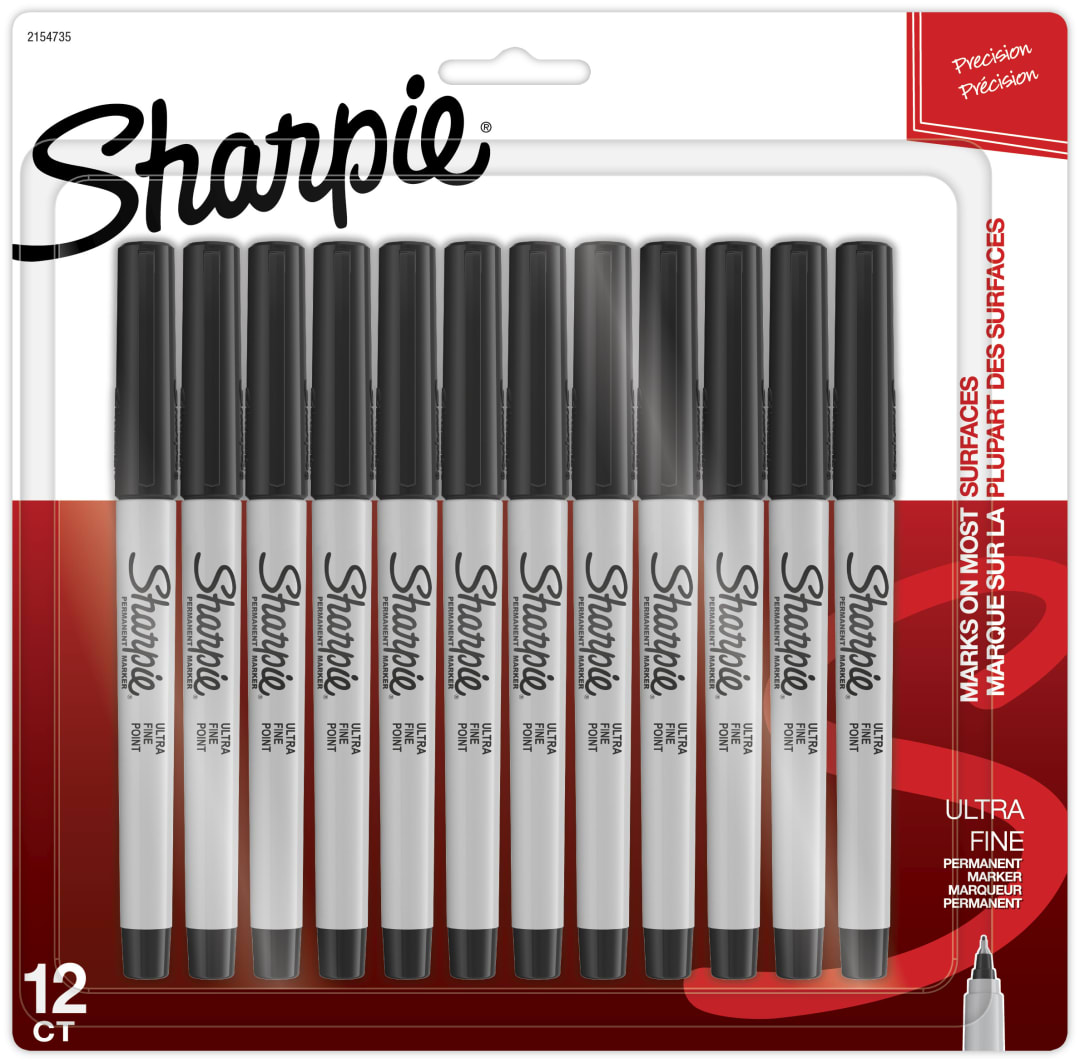 SHARPIE PERM ULTRA FINE BLK 12 CD