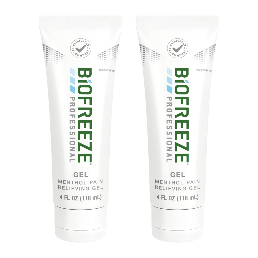 Biofreeze Professional Pain Relief Gel, 4 oz. Tube, Green, Pack of 2