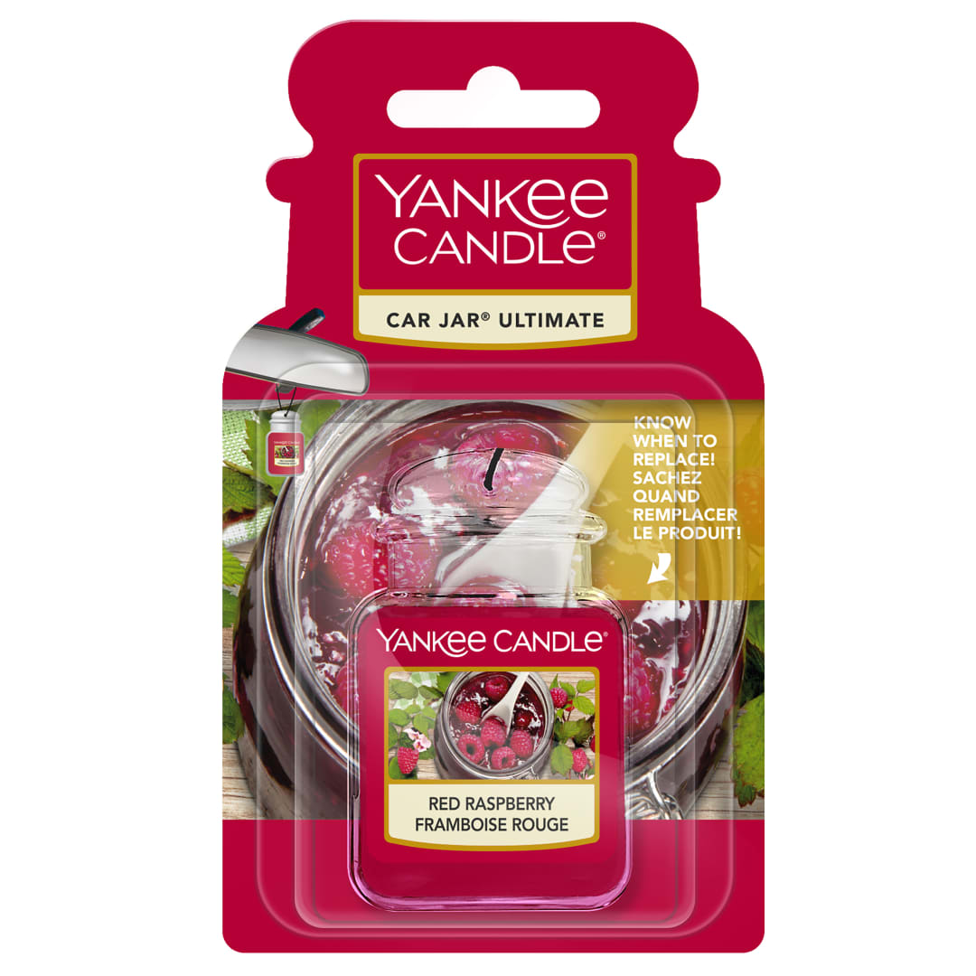 Yankee Candle Car Jar Ultimate Ambientador para coche | Frambuesa roja | Dura hasta 4 semanas