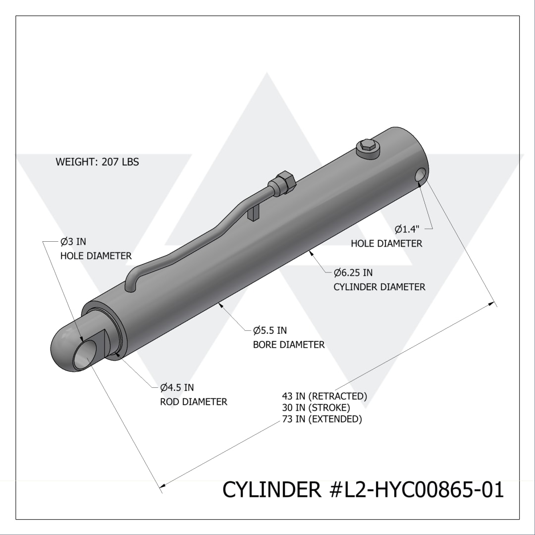 Wastebuilt® Replacement for Labrie Leach Operating Cylinder 2R3