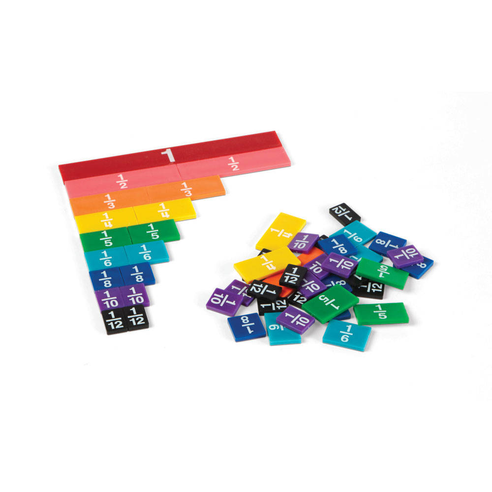 FRACTION TILES, PLASTIC RAINBOW SET/51