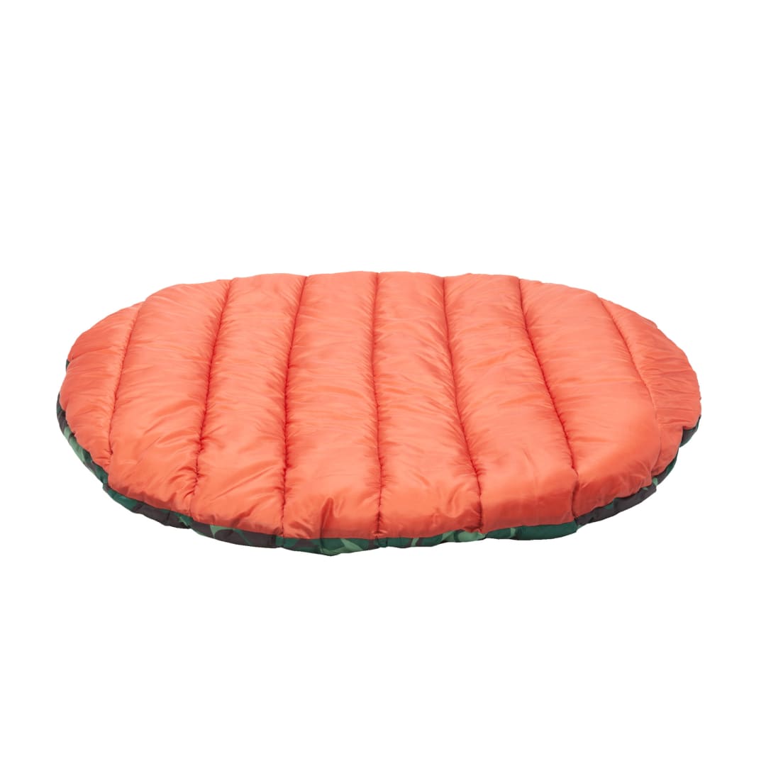 FurHaven Trail Pup Packable Travel Pet Pillow with Stuff Sack, Orange/Camo, Small