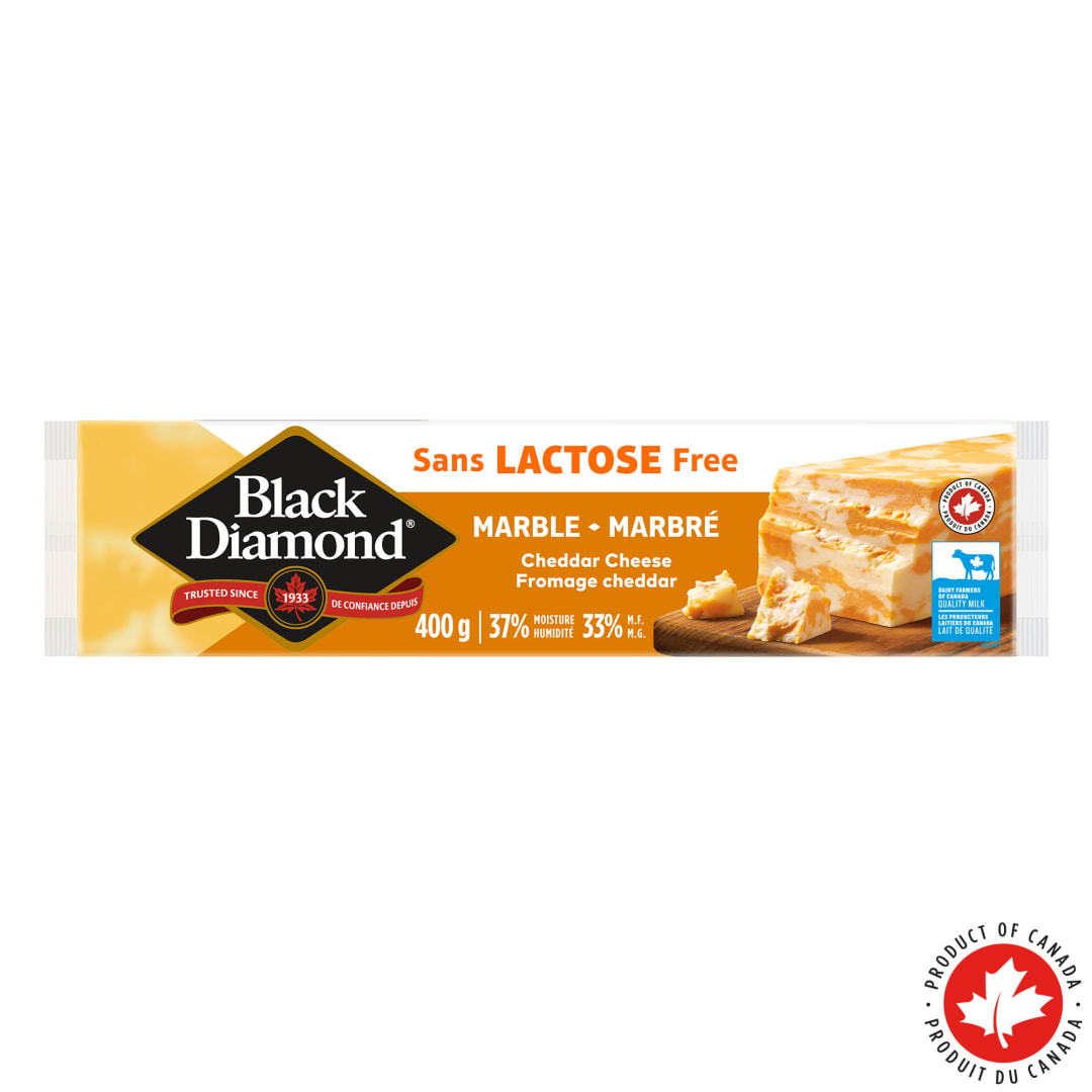 Black Diamond Lactose Free Marble Cheese Bar, 400g