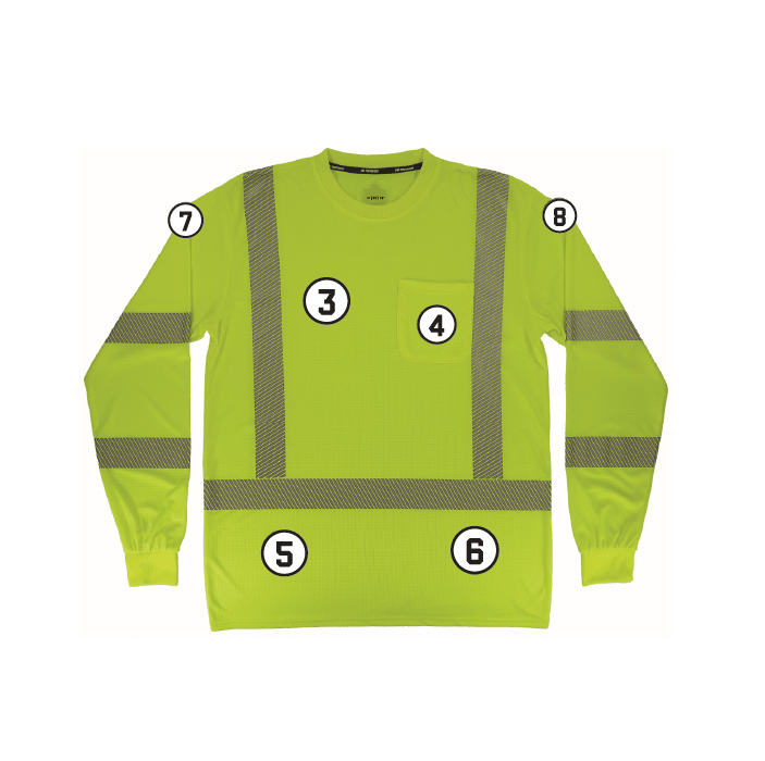 GloWear 8370 Performance Hi-Vis Long Sleeve T-Shirt - Type R, Class 3