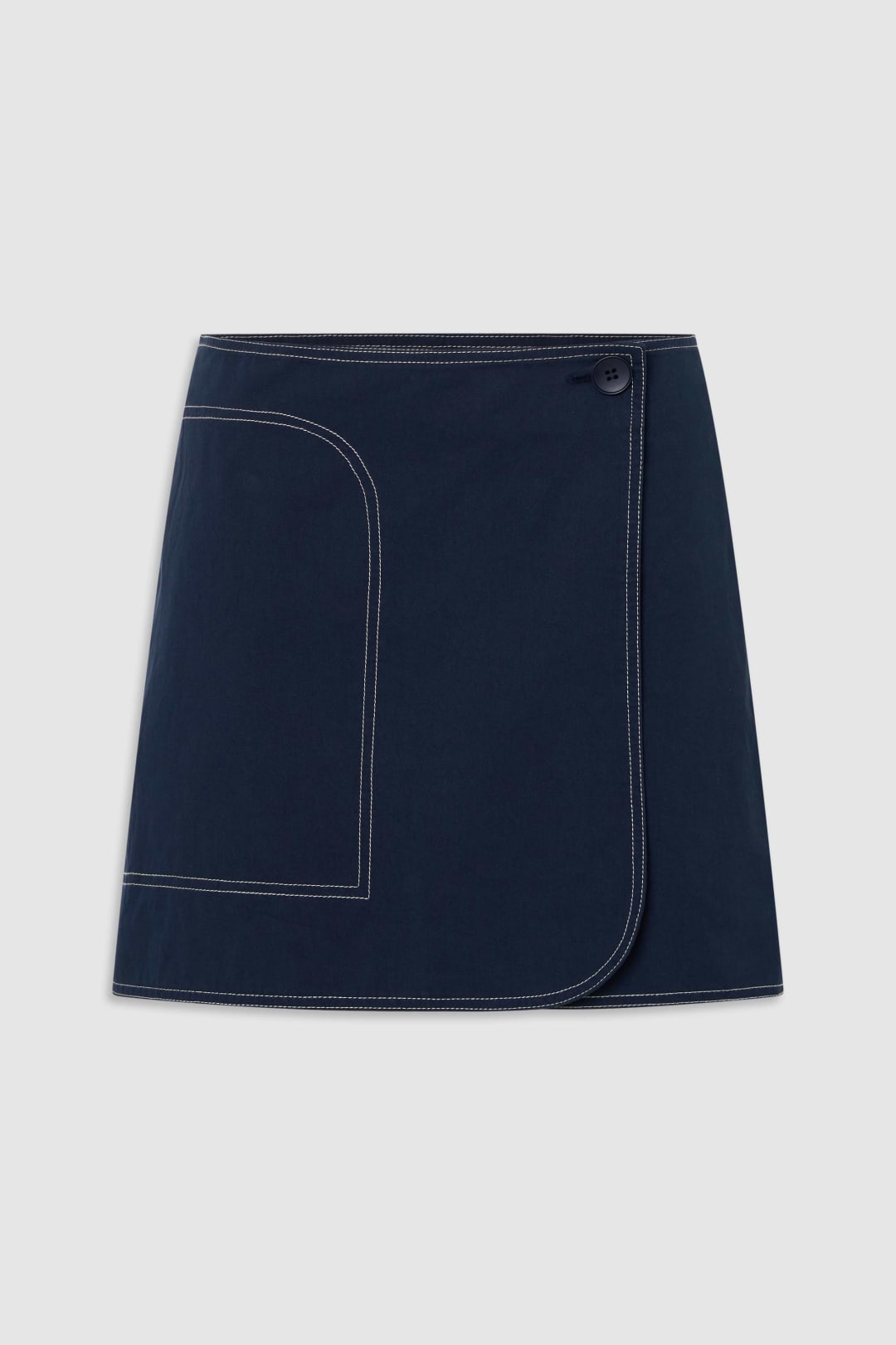 Wrap Drill Mini Skirt