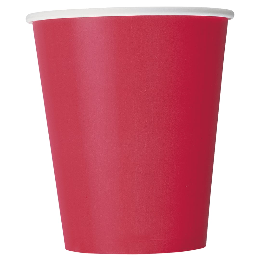 Ruby Red Solid 9oz Paper Cups, 20ct