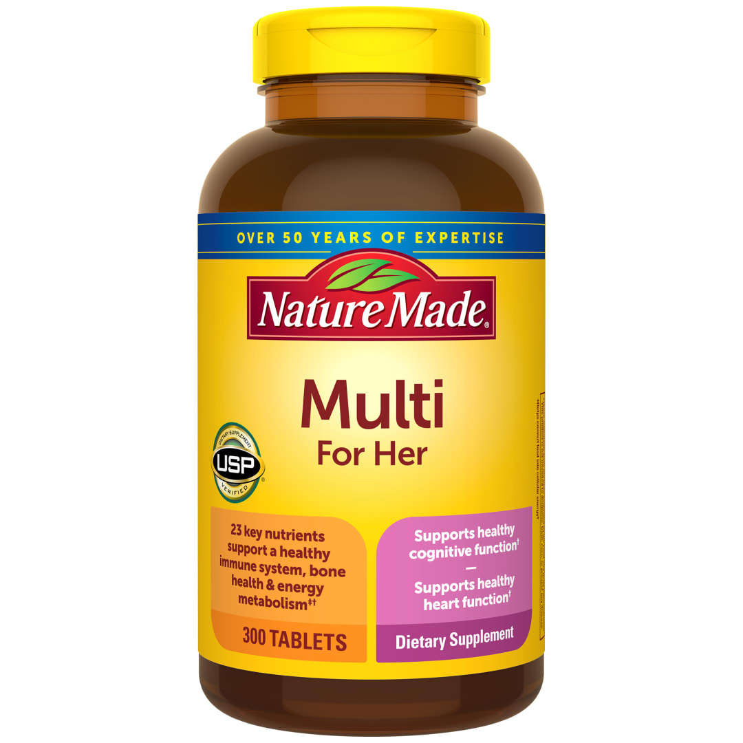 Nature Made Multivitamin For Her, Womens Multivitamin for Daily Nutritional Support, Multivitamin for Women, 300 Tablets, 300 Day Supply