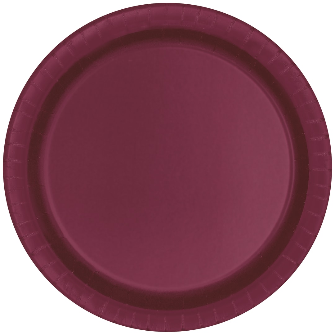 Burgundy Solid Round 10" Dinner Plates, 50ct