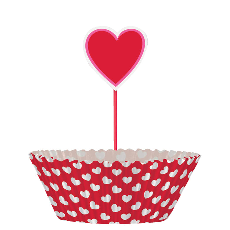 Valentine Heart Cupcake Kit, 48pc