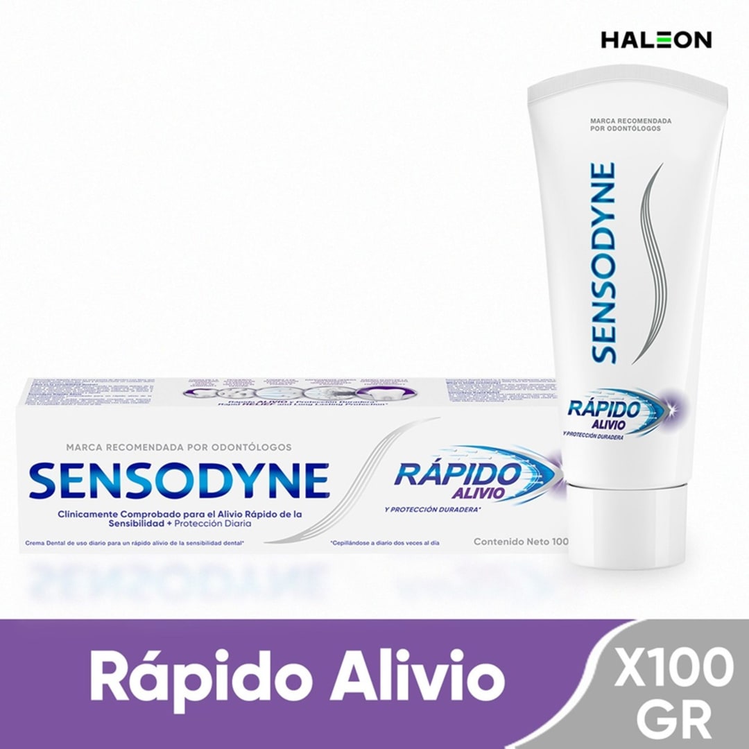 Crema Dental Sensodyne Rápido Alivio, alivio de la sensibilidad dental x 100 Gr
