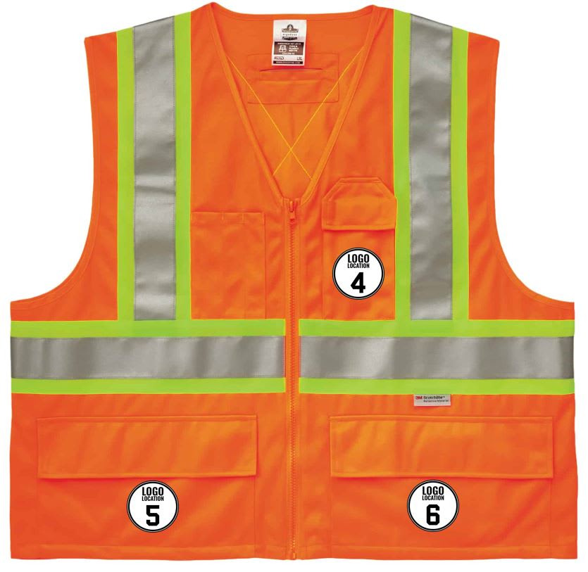 GloWear 8235ZX Two-Tone X-Back Safety Vest - Type R, Class 2, Zipper