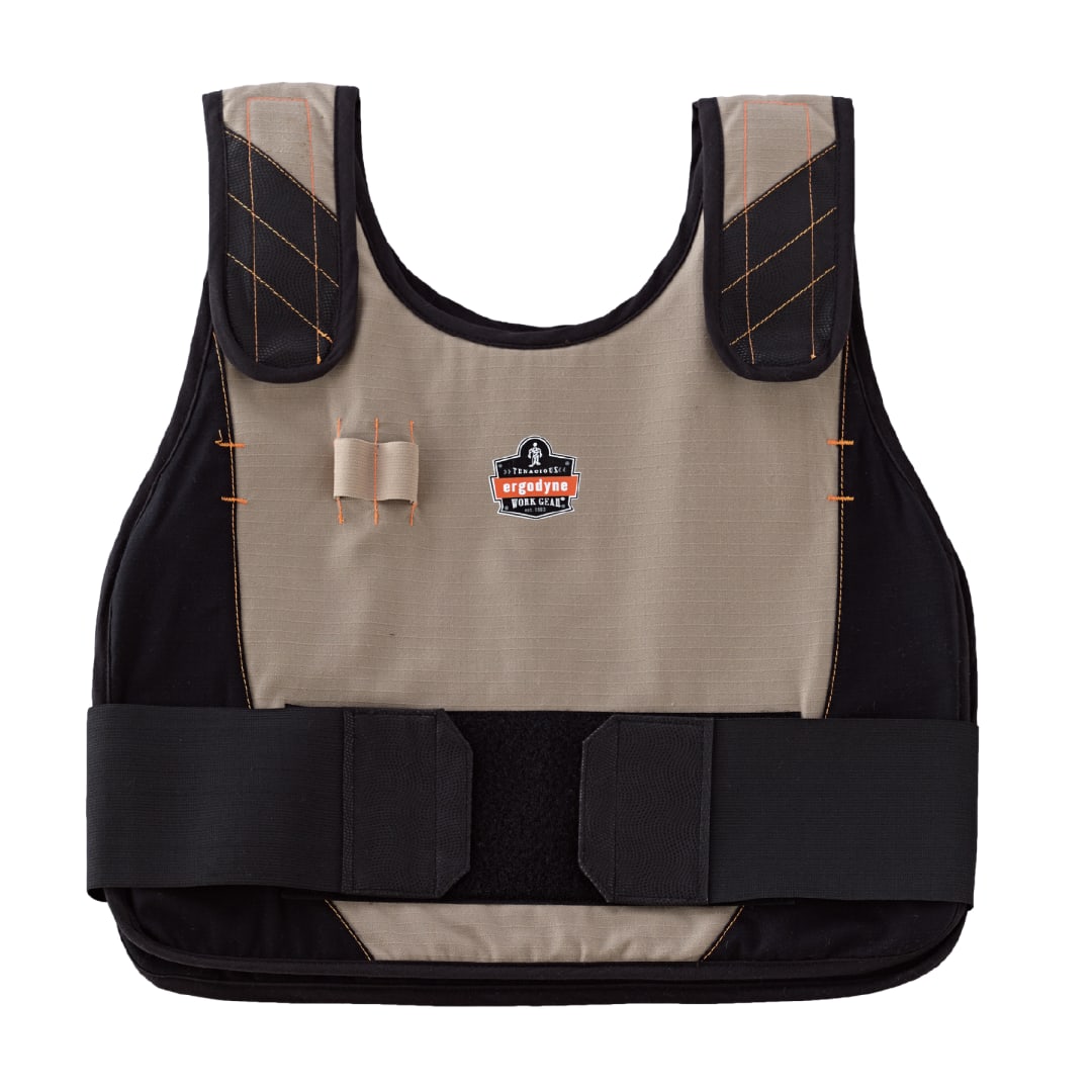 6225 L/XL Khaki Premium FR Phase Change Cooling Vest - Vest Only