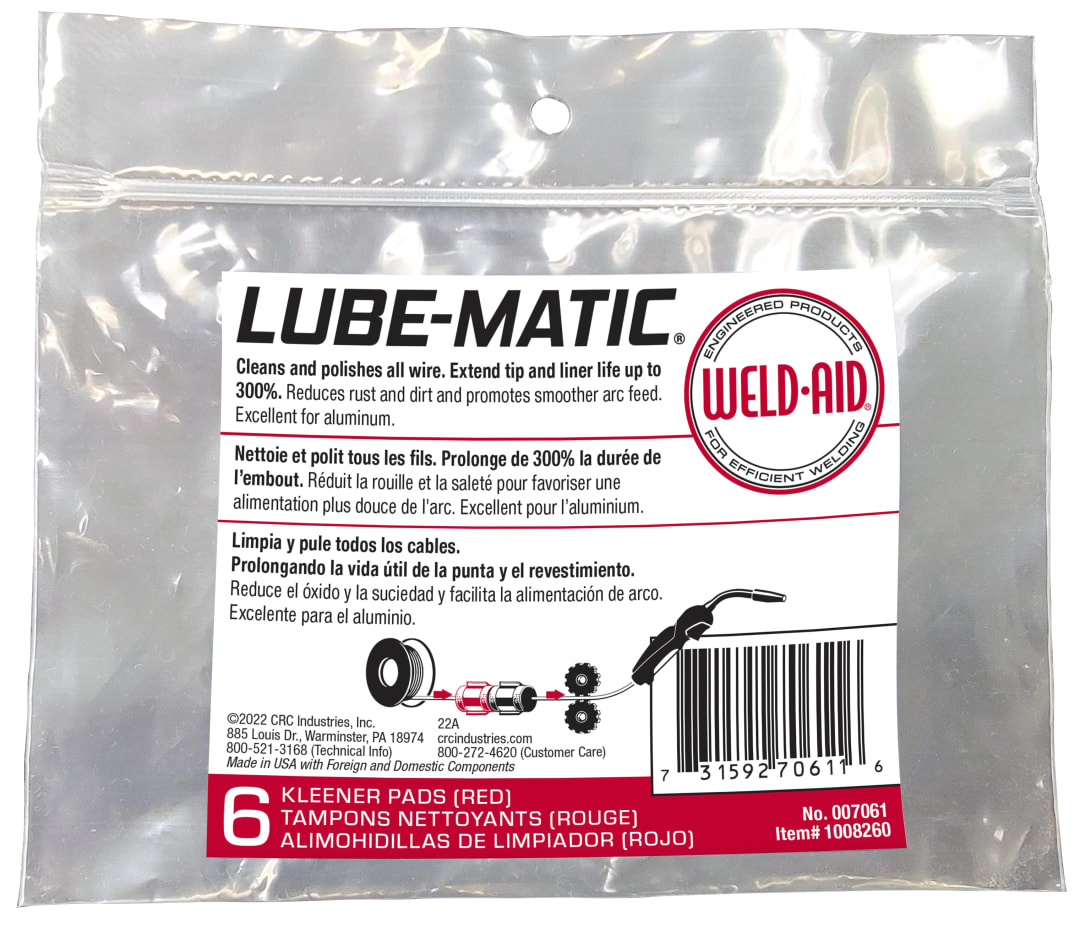 Weld-Aid Lube-Matic Red Cleaning Pad 1X6Pad