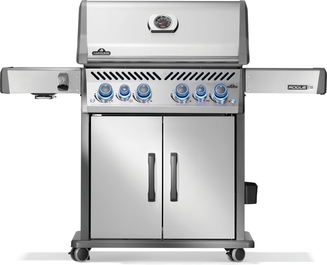 Gril Rogue® PRO-S 525 au gaz naturel avec brûleurs latéral et arrière infrarouges, acier inoxydable