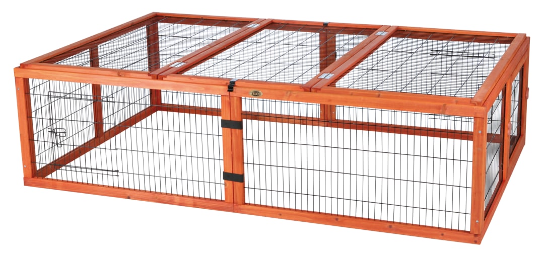 natura Rabbit Enclosed Outdoor Run, Wood and Wire