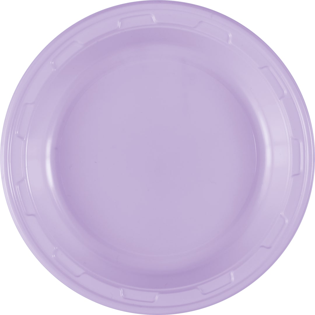 Lavender Solid Round 7" Plastic Dessert Plates, 50ct