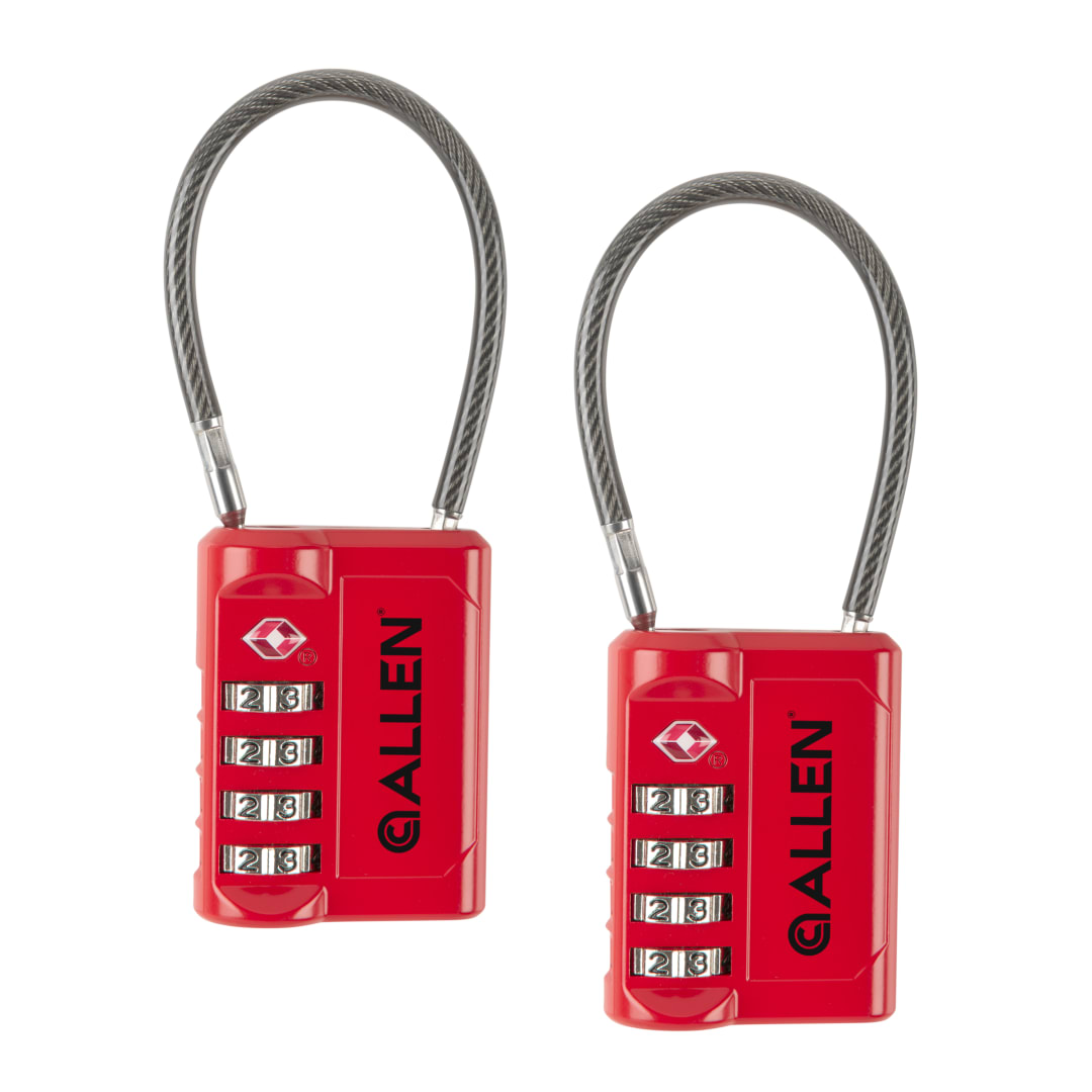 Allen Company TSA-Recognized Combination Luggage Lock, Large, Red, 2-Pack