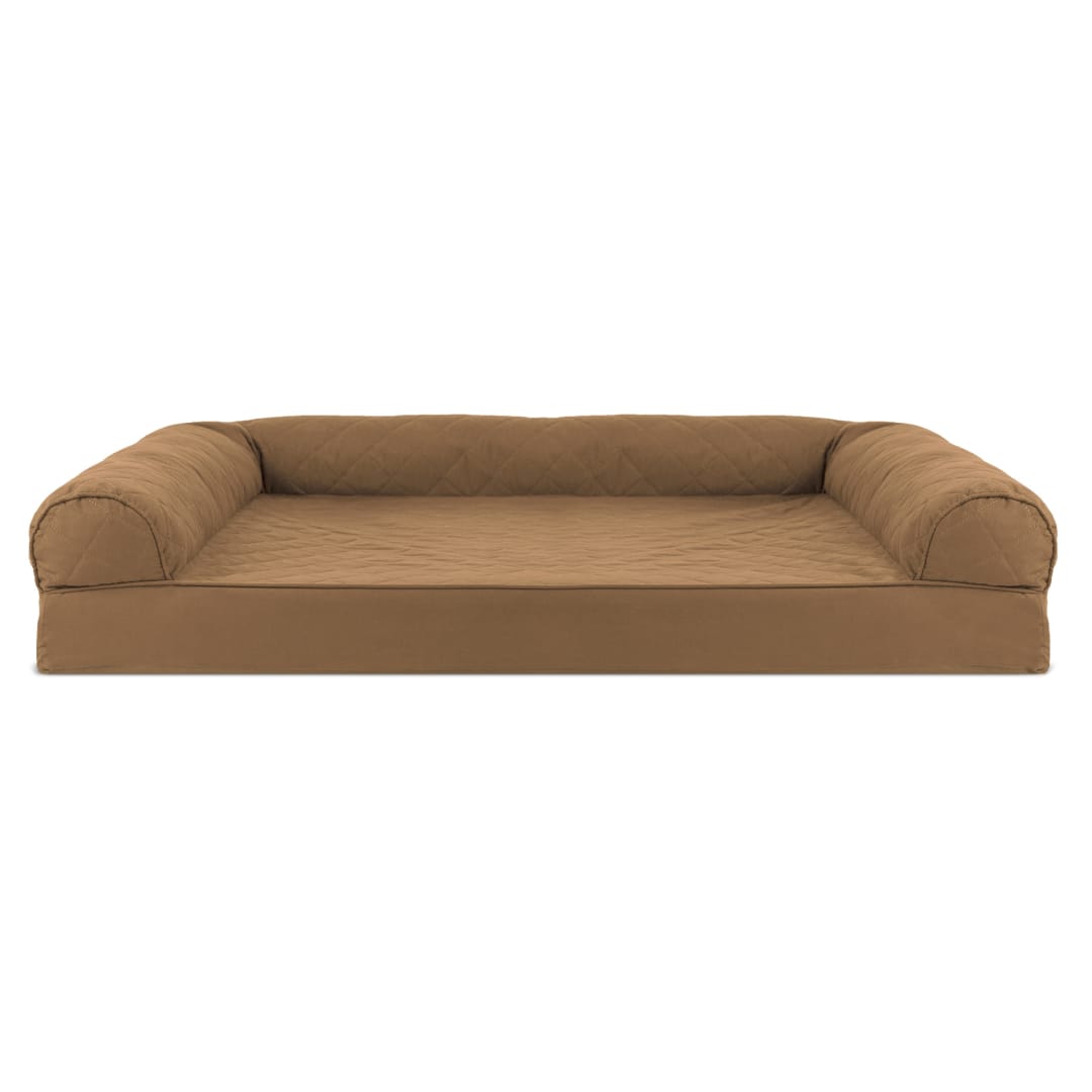 FurHaven Quilted Full Support Mattress Sofa Pet Bed, Toasted Brown, Jumbo