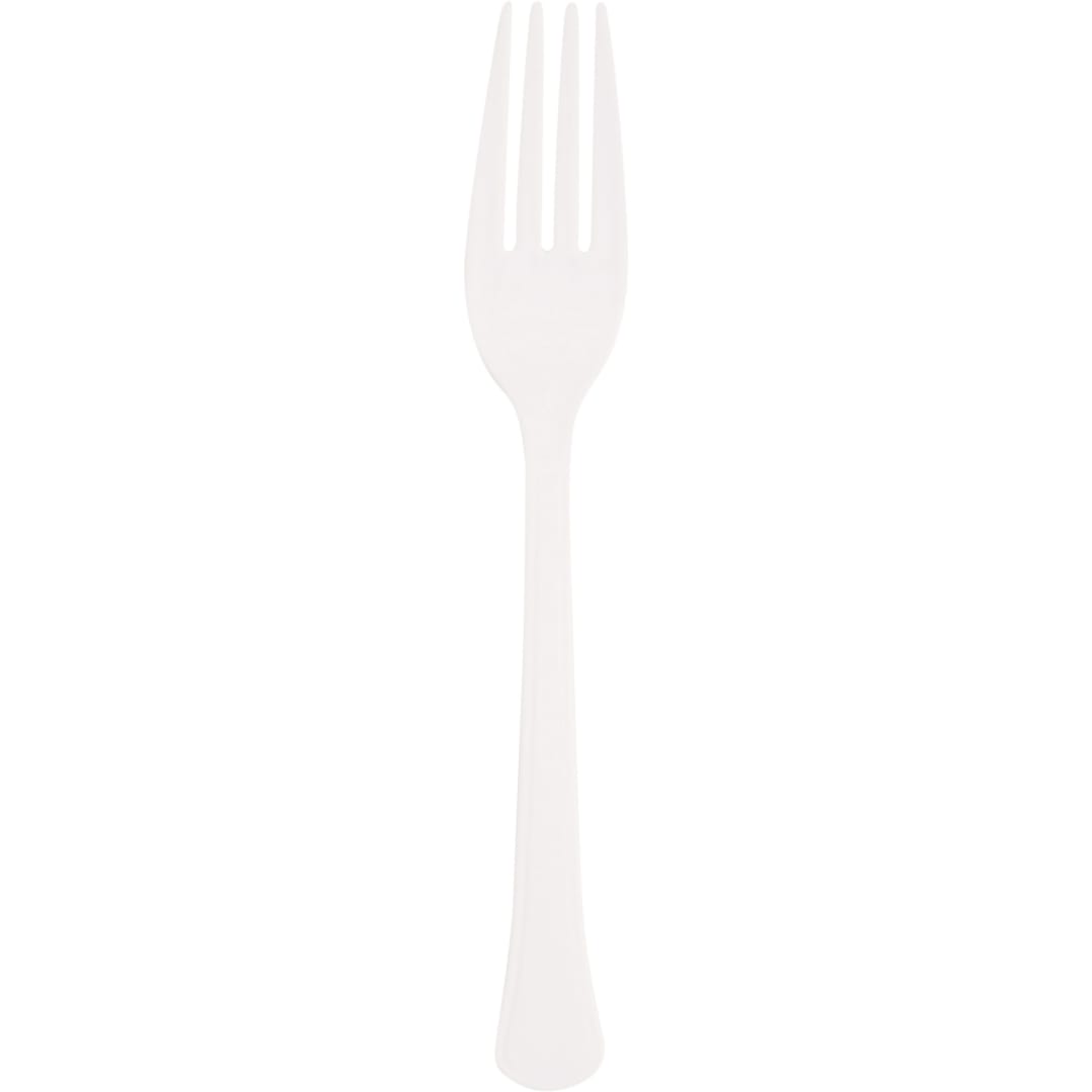 Bright White Solid Premium Plastic Forks, 20ct