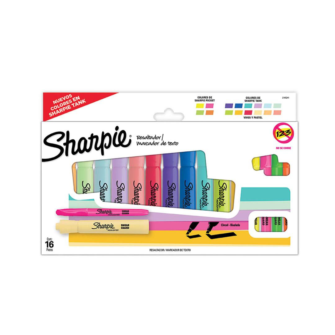 SHARPIE HL MIXED 16CT T+ P ASST LA